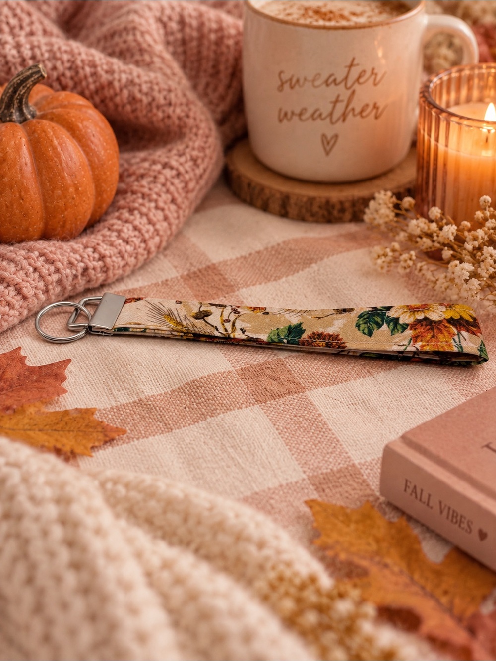 Floral Keychain Wristlet